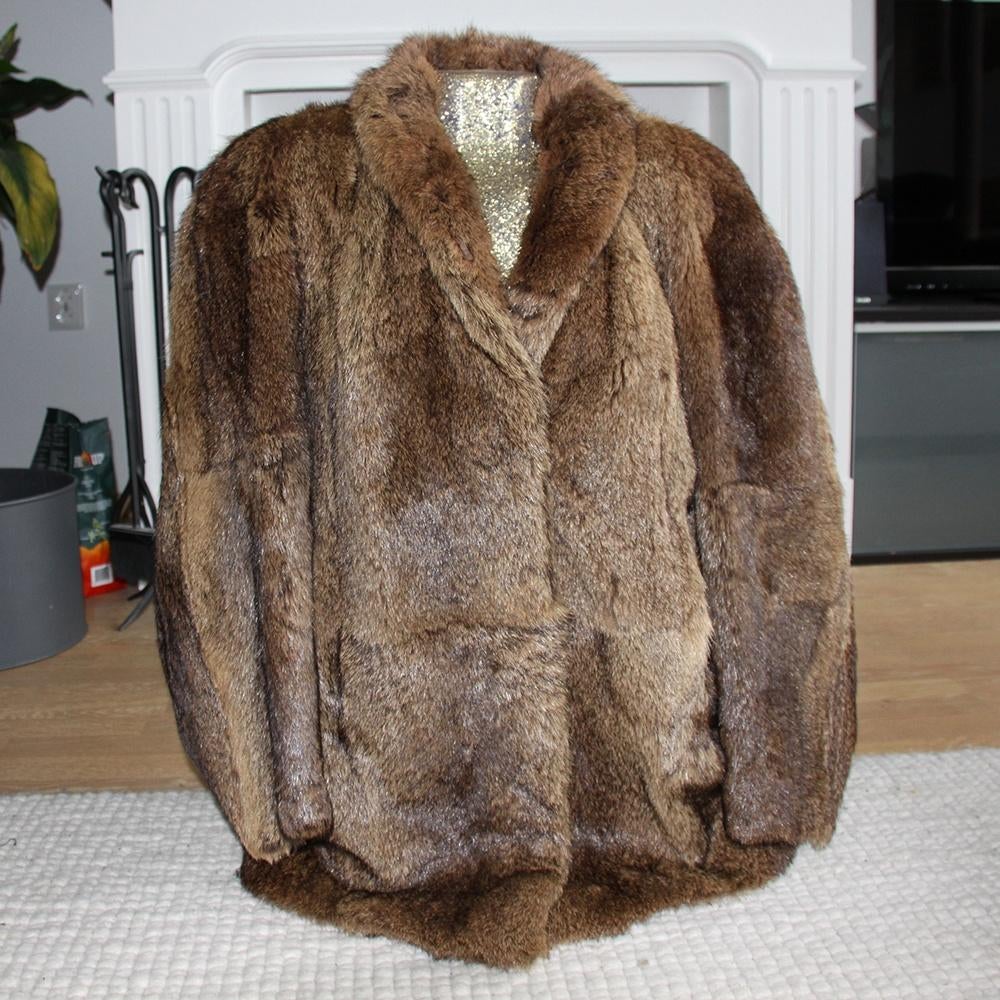 Chique Warme Vintage Bont Jas (L) € 100,-, Bruin, Maat 42/44 (L), Ophalen of Verzenden, Vintage