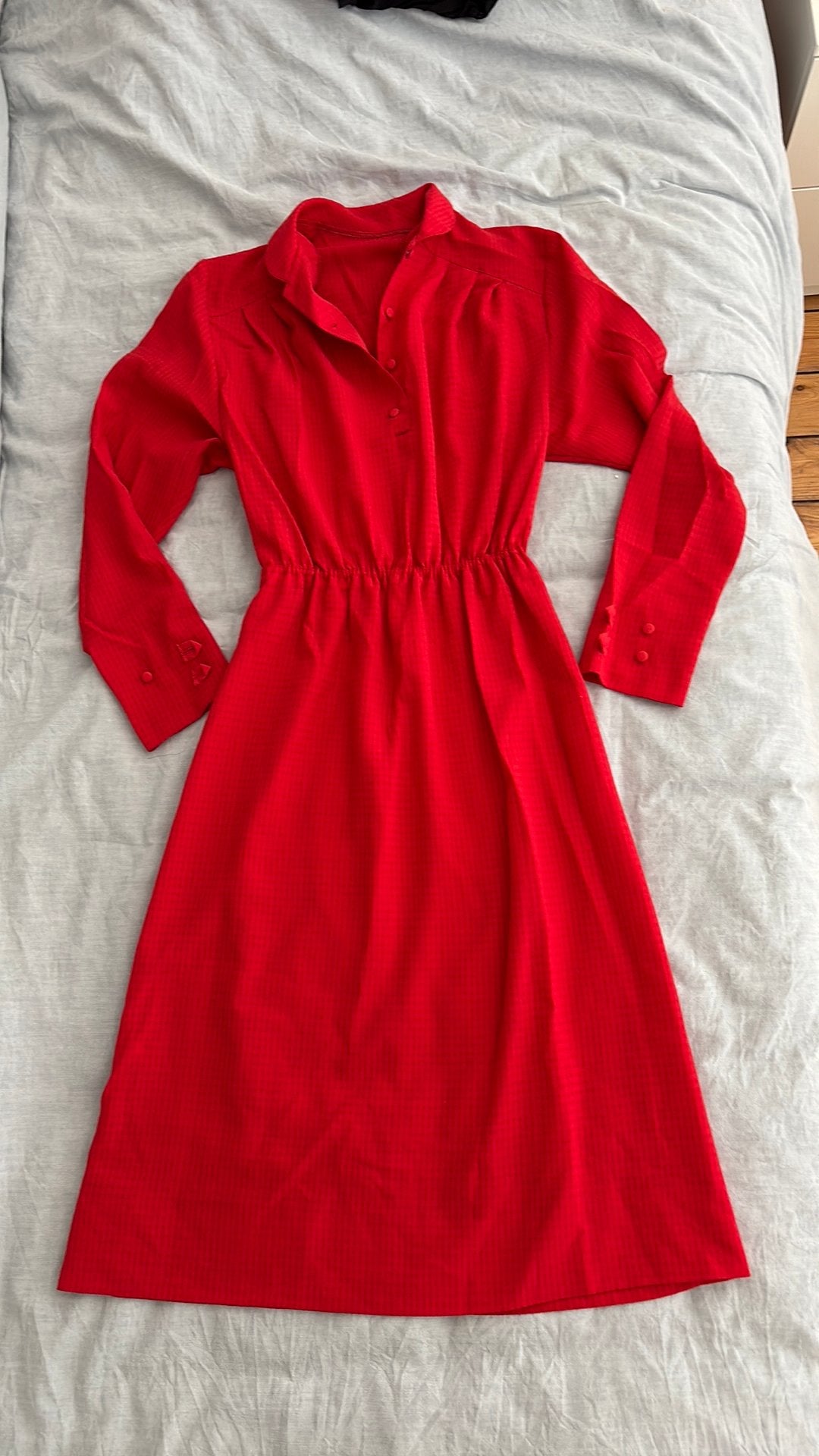 Vintage jurk  maat s rood, Kleding | Dames, Maat 38/40 (M), Ophalen of Verzenden, Zo goed als nieuw, Rood