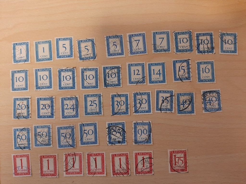 Portzegels Nederland 1947 - 1958, Postzegels en Munten, Postzegels | Nederland, Verzenden, Gestempeld