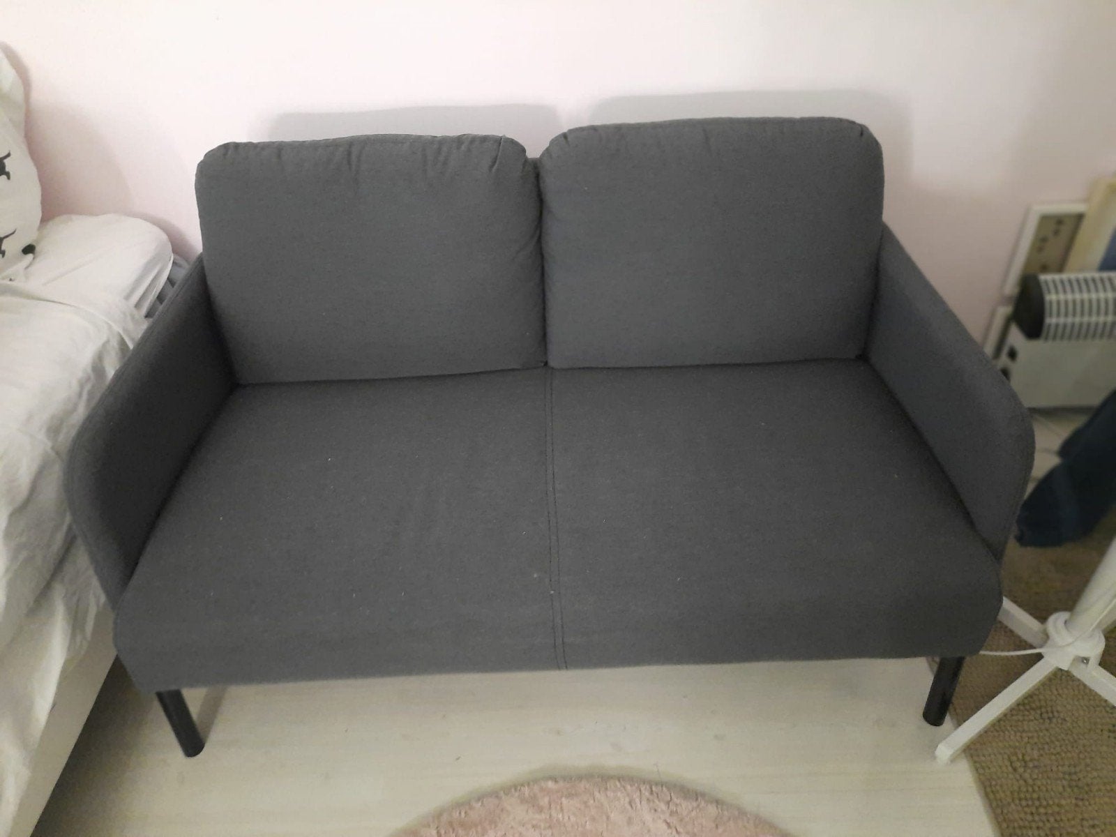 IKEA Glostad 2-zitsbankje antraciet grijs, Ophalen, Gebruikt, Minder dan 75 cm, Tweepersoons