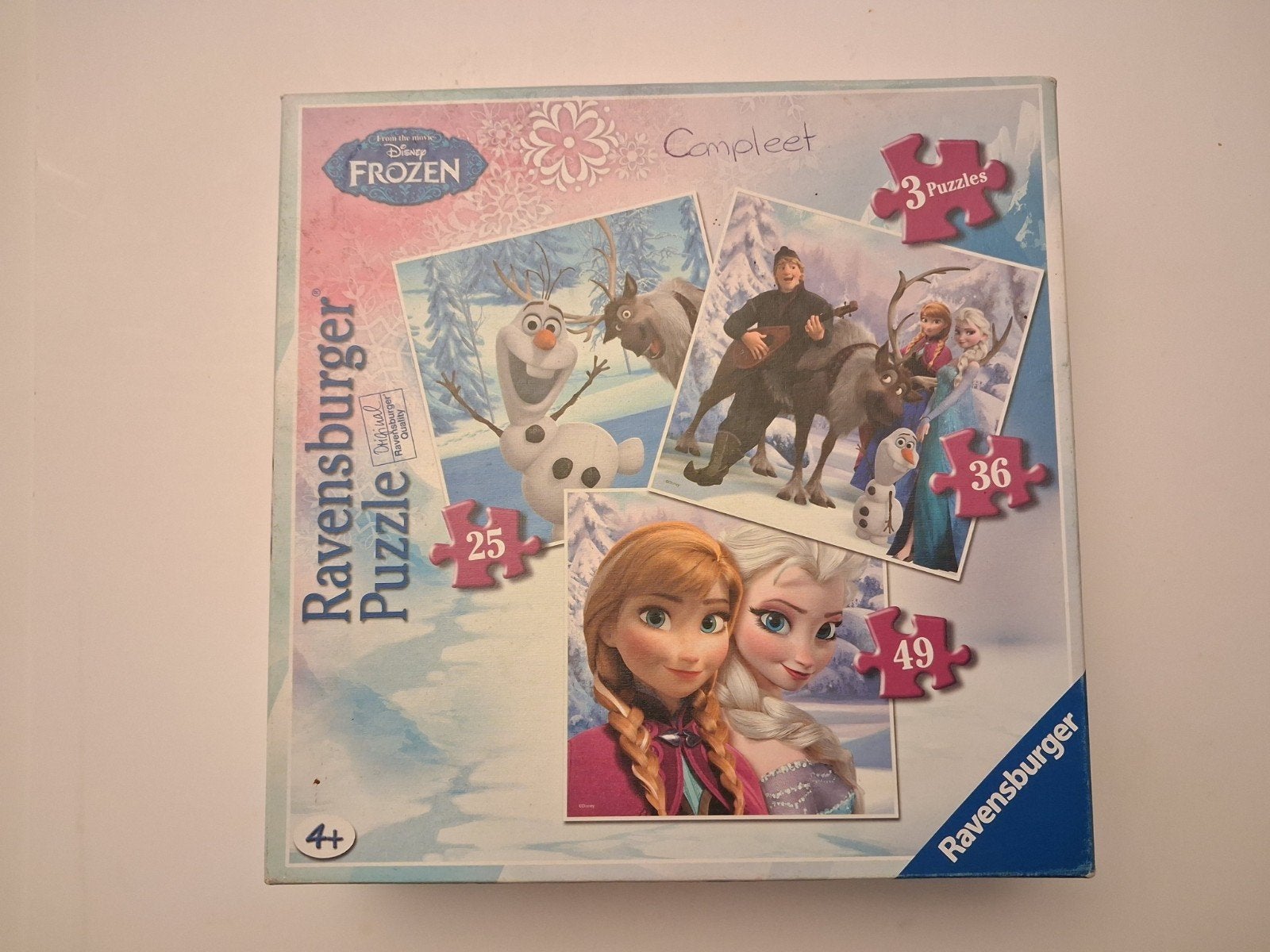 Ravensburger Disney Frozen Puzzelset (3 puzzels), Ophalen of Verzenden, 10 tot 50 stukjes, Gebruikt, 4 tot 6 jaar