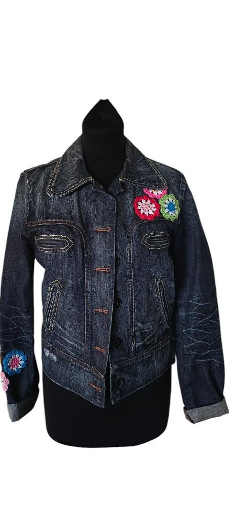 blauw denim jas van Kuyichi maat s (11224), Ophalen of Verzenden, Gedragen, Maat 36 (S), Blauw