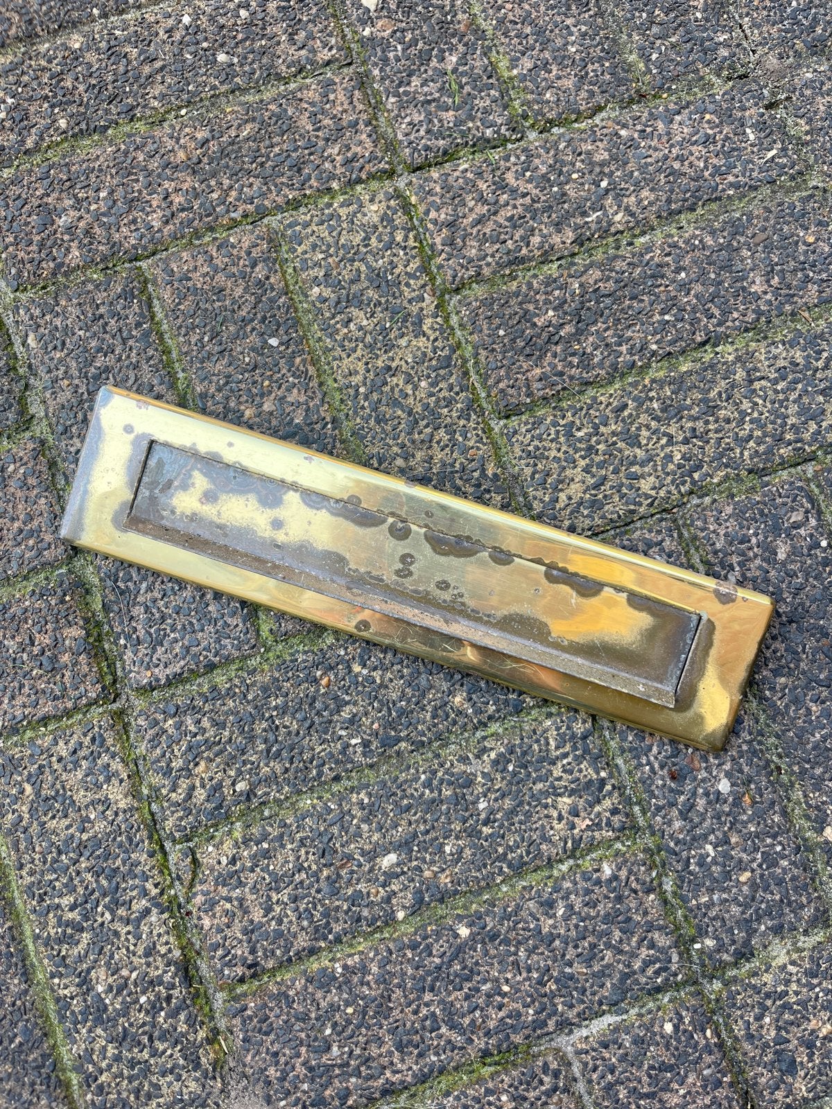 Antieke Messing Brievenbusklep, Ophalen, Gebruikt