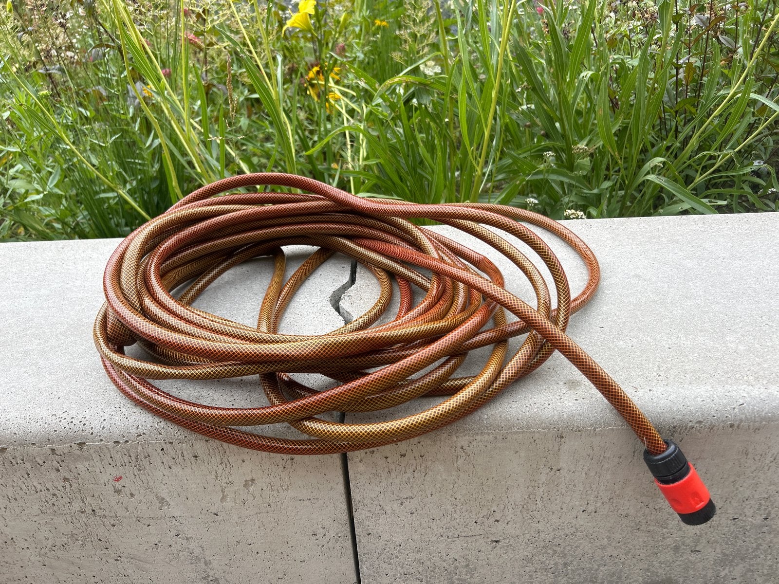 Tuinslang met koppeling 15m, Tuin en Terras, Tuinslangen, Gebruikt, Tuinslang, Ophalen