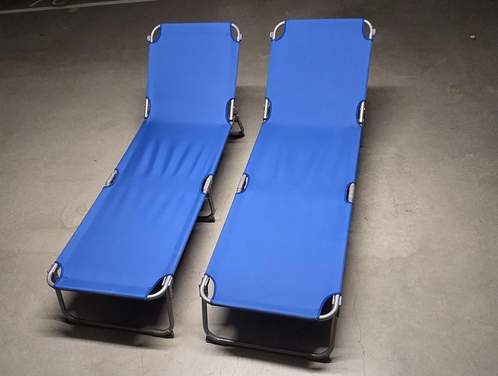 Ligbedden 2 stuks samen 35 euro, Ophalen of Verzenden, Zo goed als nieuw, Aluminium