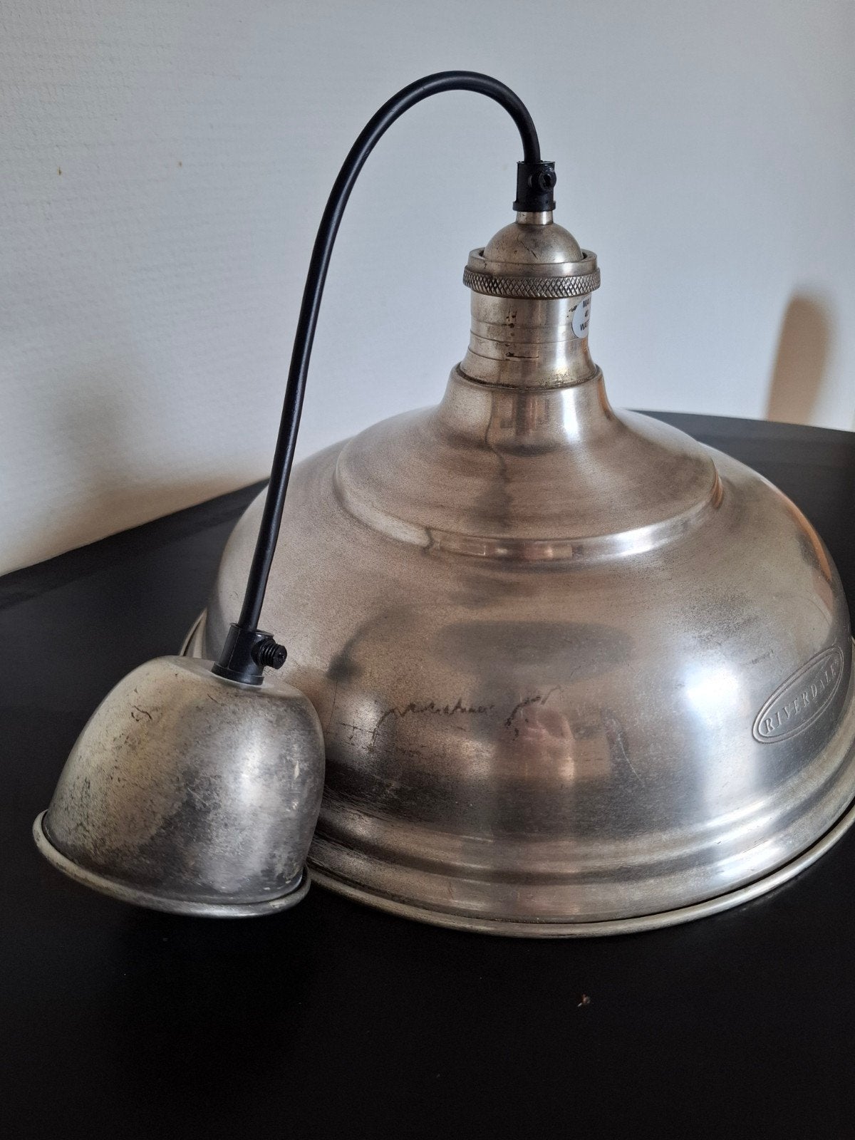 sfeervolle, zilverkleurige Riverdale hanglamp, Ophalen, Vintage, E27 (groot), Zo goed als nieuw