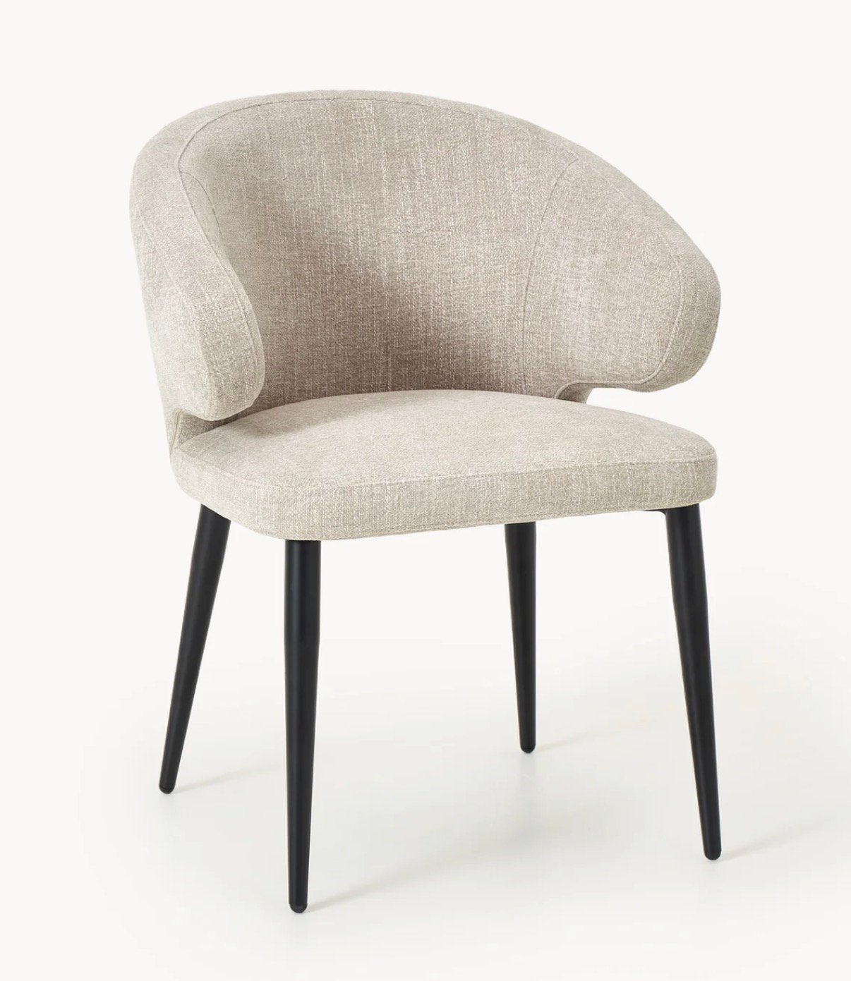 Westwing eetkamer stoel Celia bouclé fauteuil 6x, Ophalen, Gebruikt, Vijf, Zes of meer stoelen