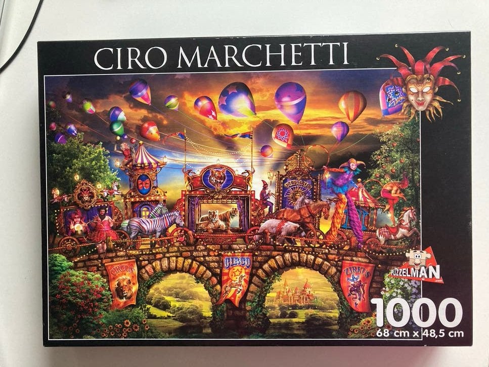 Ciro Marchetti Circus Legpuzzel 1000 stukjes  Puzzelman, Ophalen, 500 t/m 1500 stukjes, Zo goed als nieuw, Legpuzzel