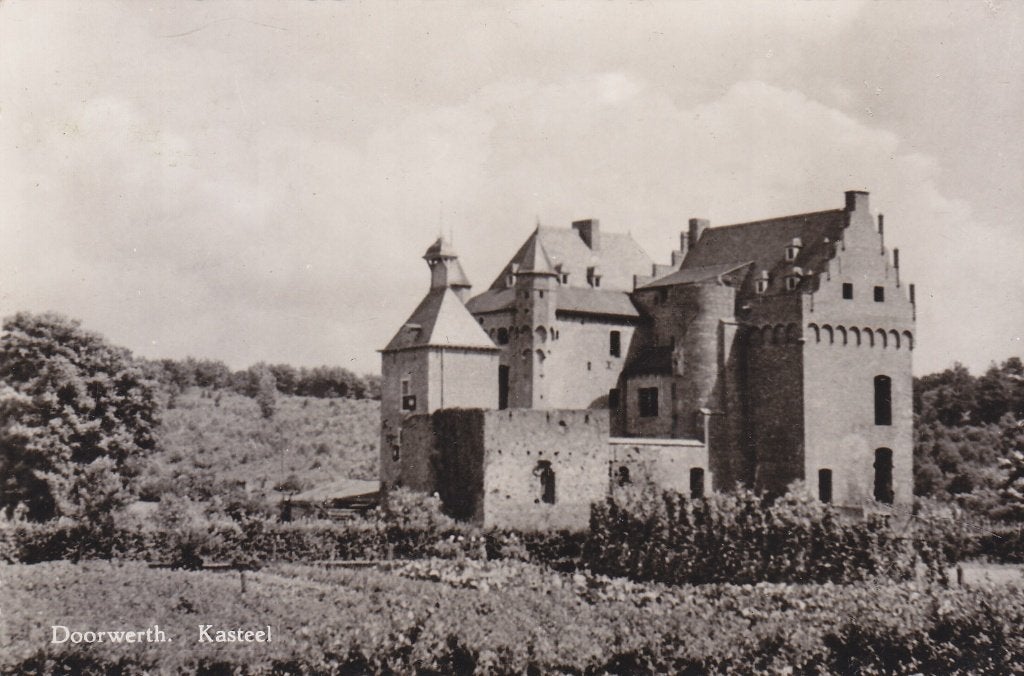 Doorwerth - Kasteel 1958, Verzamelen, Ansichtkaarten | Nederland, Verzenden, 1940 tot 1960, Gelopen, Gelderland