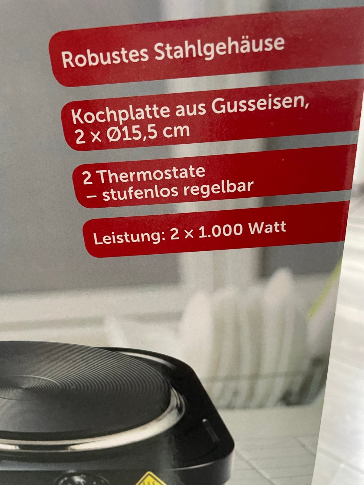 DESKI Dubbele Kookplaat - Robuust en Energiezuinig, Ophalen, Nieuw, 3 kookzones of minder, Vrijstaand