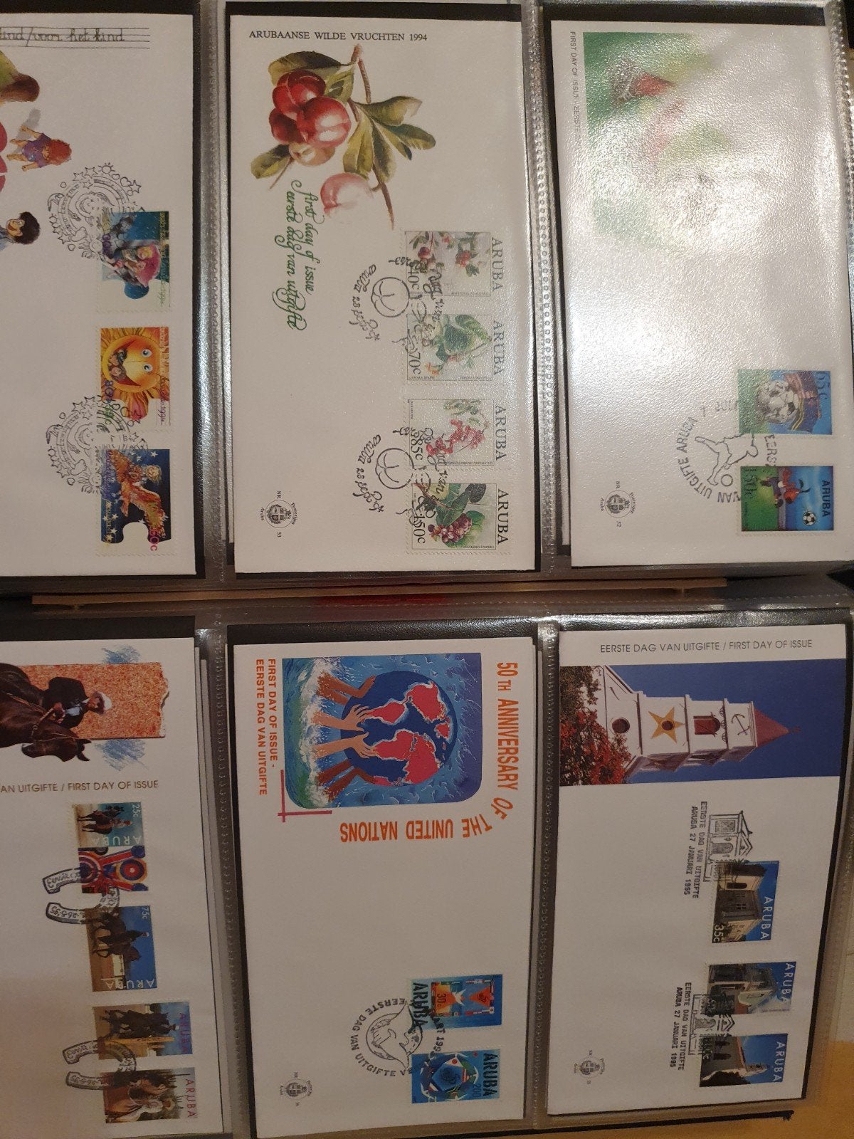 Aruba eerste dag stempel enveloppe 184 stuks 1986 /2006, Ophalen of Verzenden, Nederland