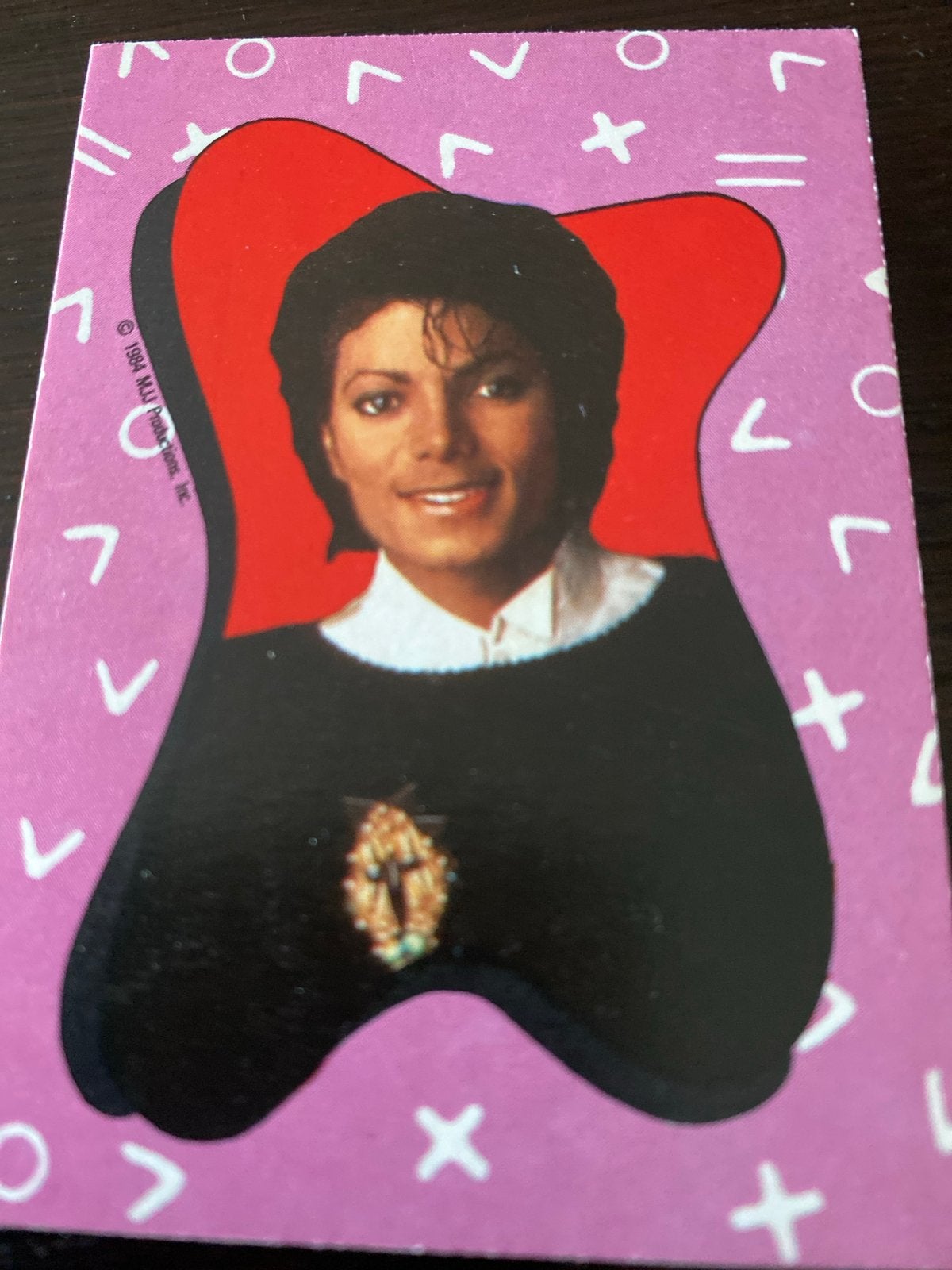 Michael Jackson verzamelkaartje uit 1984, Ophalen of Verzenden, Gebruikt, Foto of Kaart