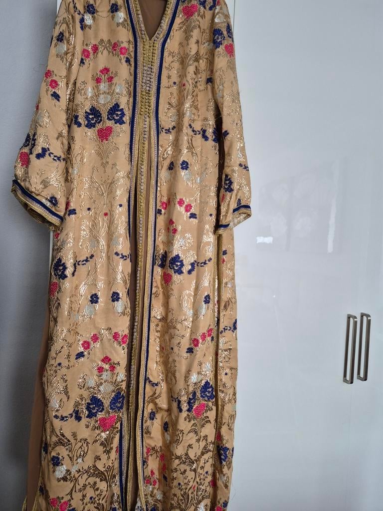 Marokkaanse jurk takshita maat m/l, Ophalen, Overige typen, Beige, Maat 42/44 (L)