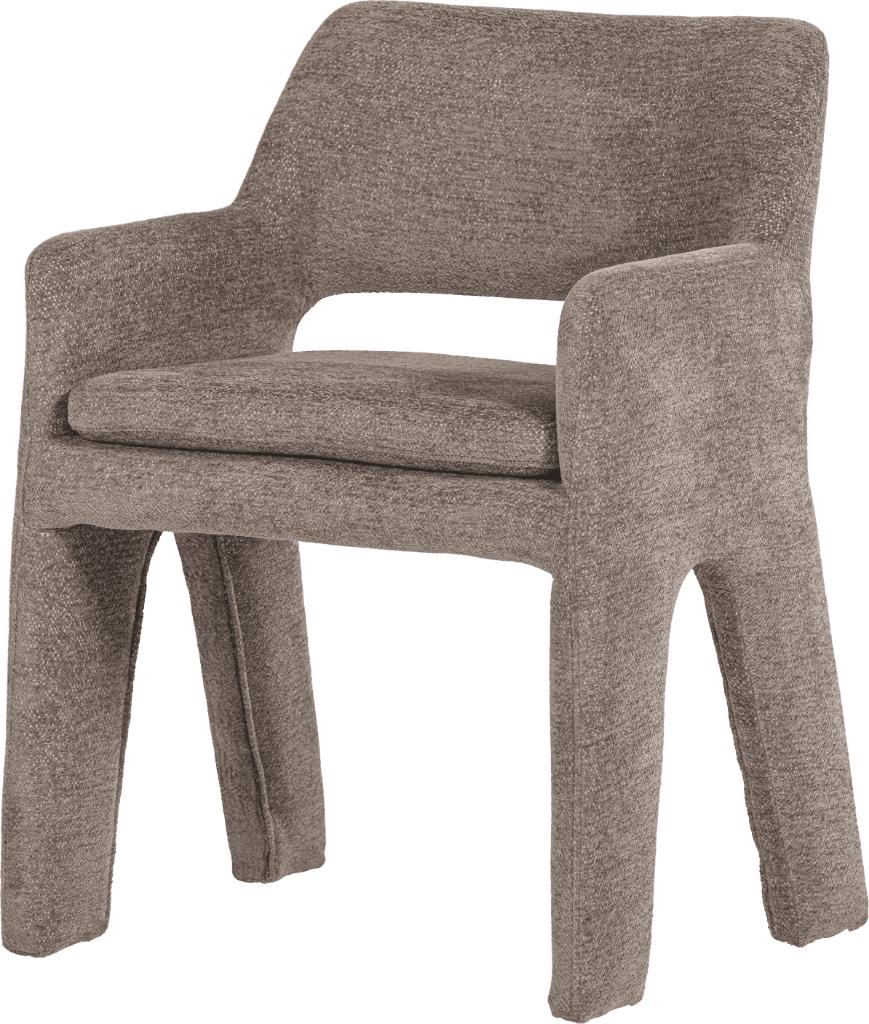 vtwonen eetkamerstoel Bigfoot - Chenille - Taupe - 78x57x56, Huis en Inrichting, Stoelen, Nieuw, Eén, Hout, Stof, Overige kleuren