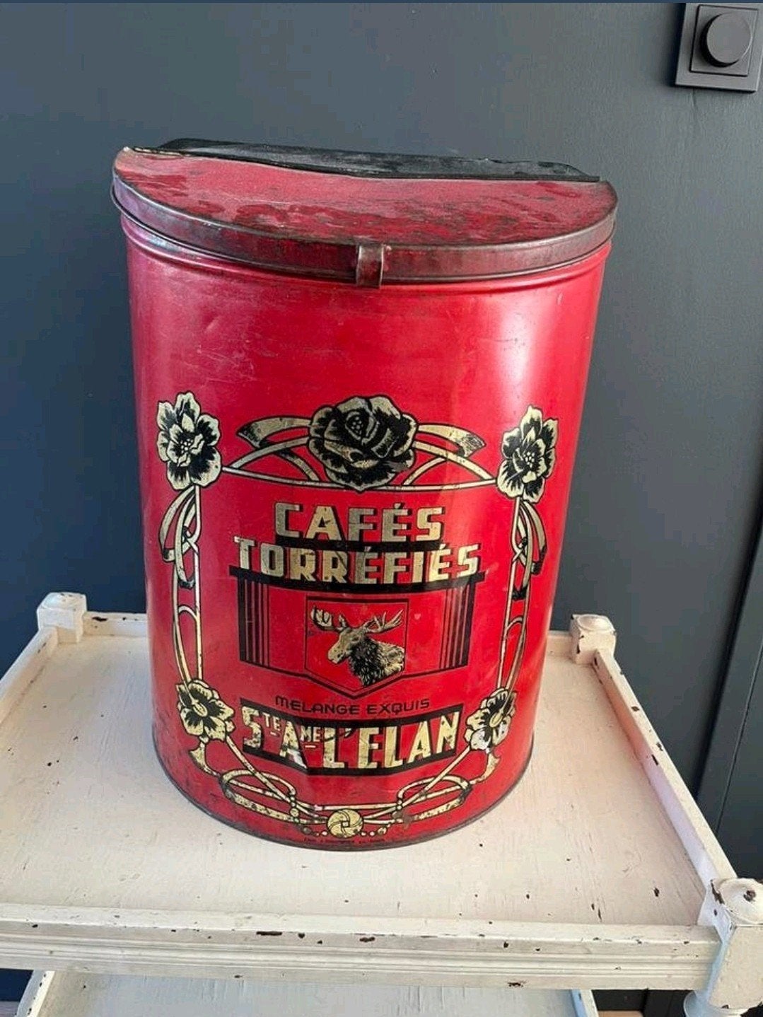GROOT Cafés koffie winkelblik voorraadblik winkel blik !, Verzamelen, Ophalen of Verzenden, Zo goed als nieuw, Koffie, Overige merken