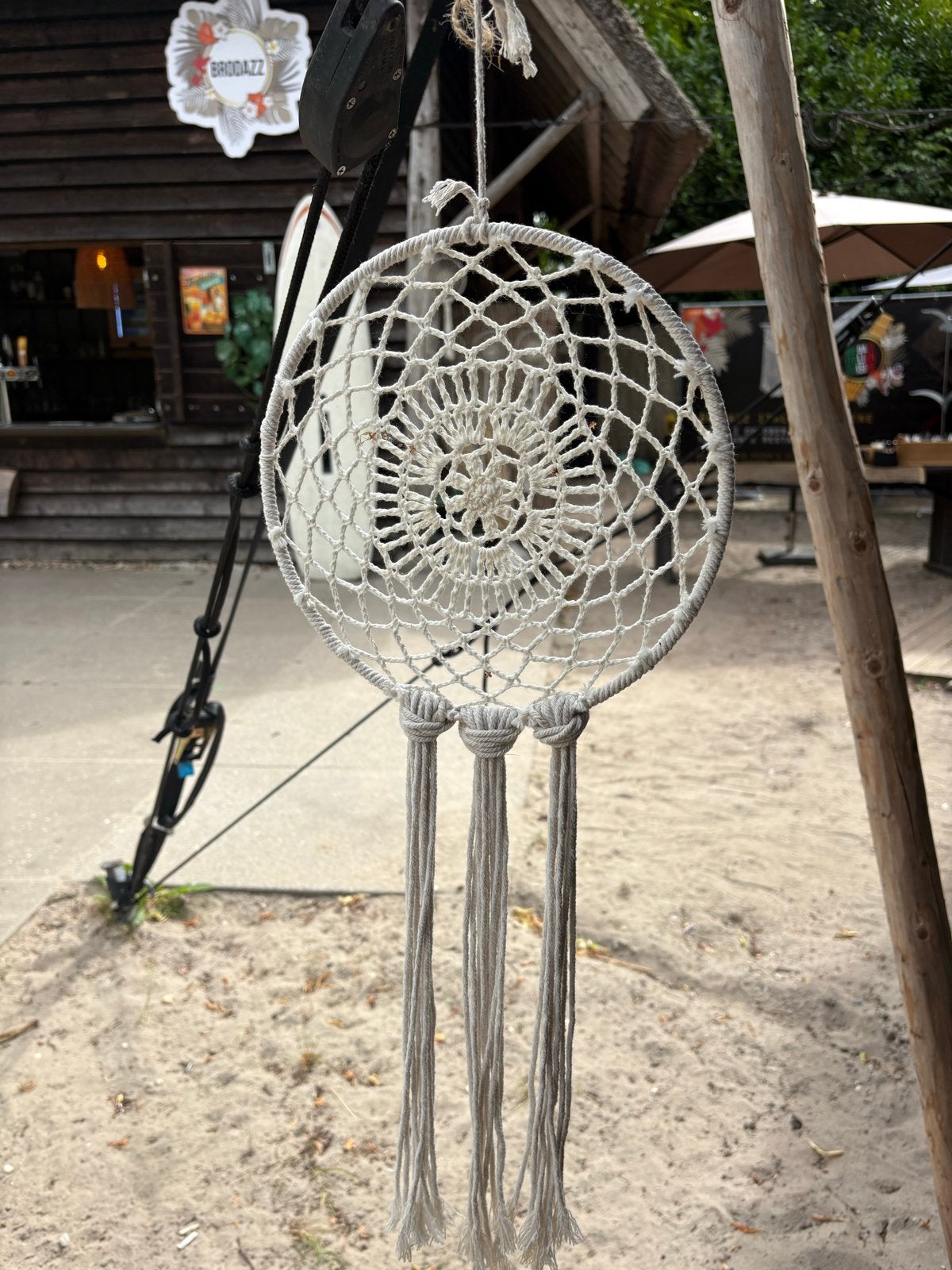 Diverse decoratie: dromenvangers, plantenhangers, lampen, Huis en Inrichting, Gebruikt, Boho, Ophalen of Verzenden, Wit