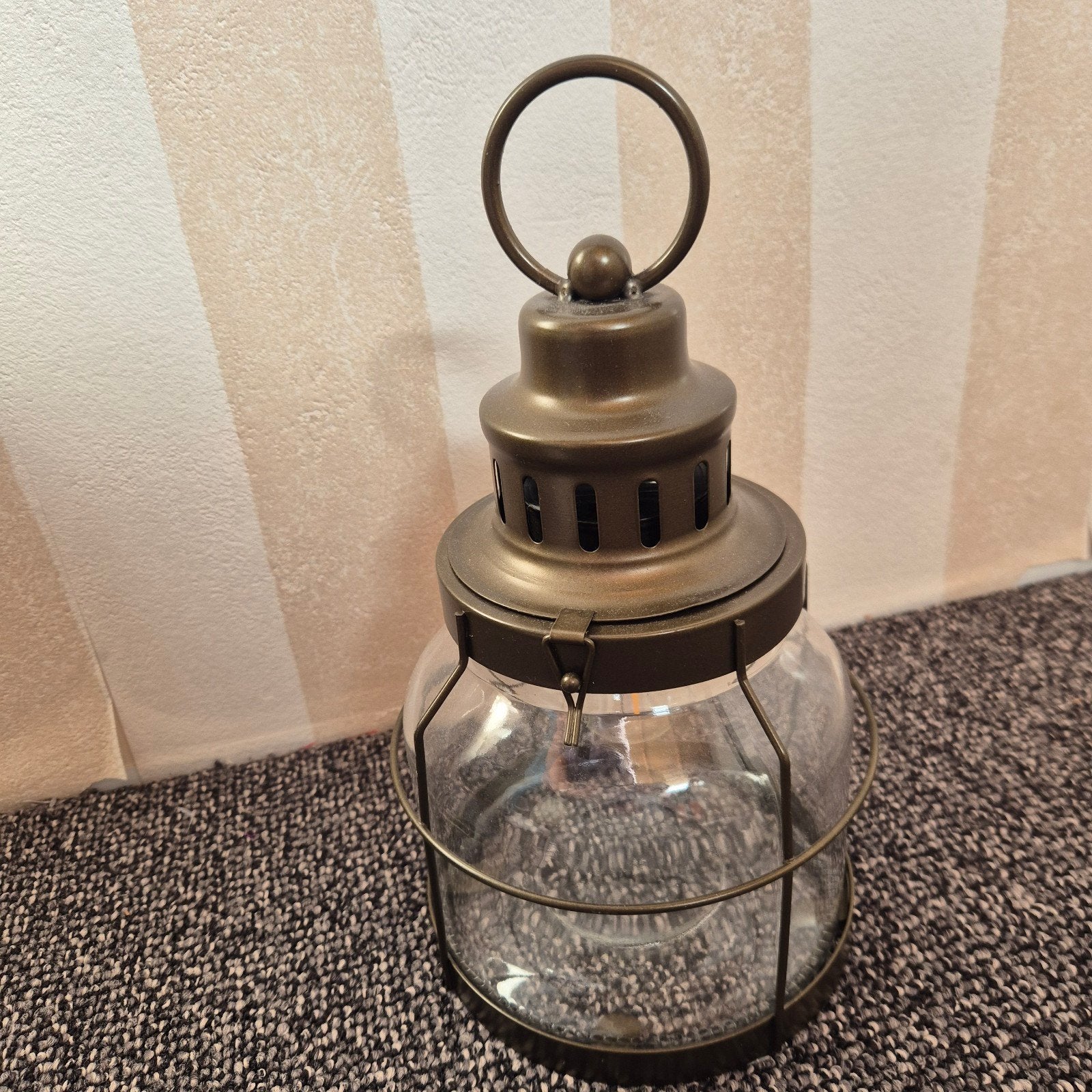 Decoratieve lantaarn met glazen behuizing, Metaal, Overige merken, Overige fittingen, Ophalen of Verzenden