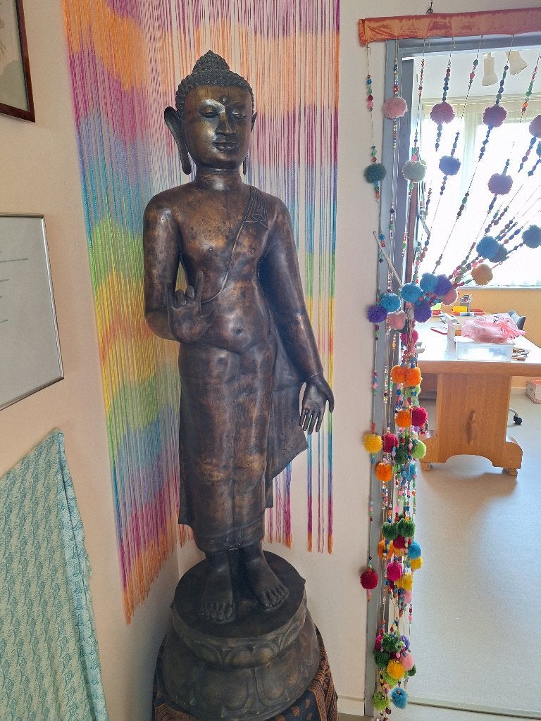 Brons buddha beeld, Antiek en Kunst, Ophalen, Brons, 1 meter - 2 meter, Beeld