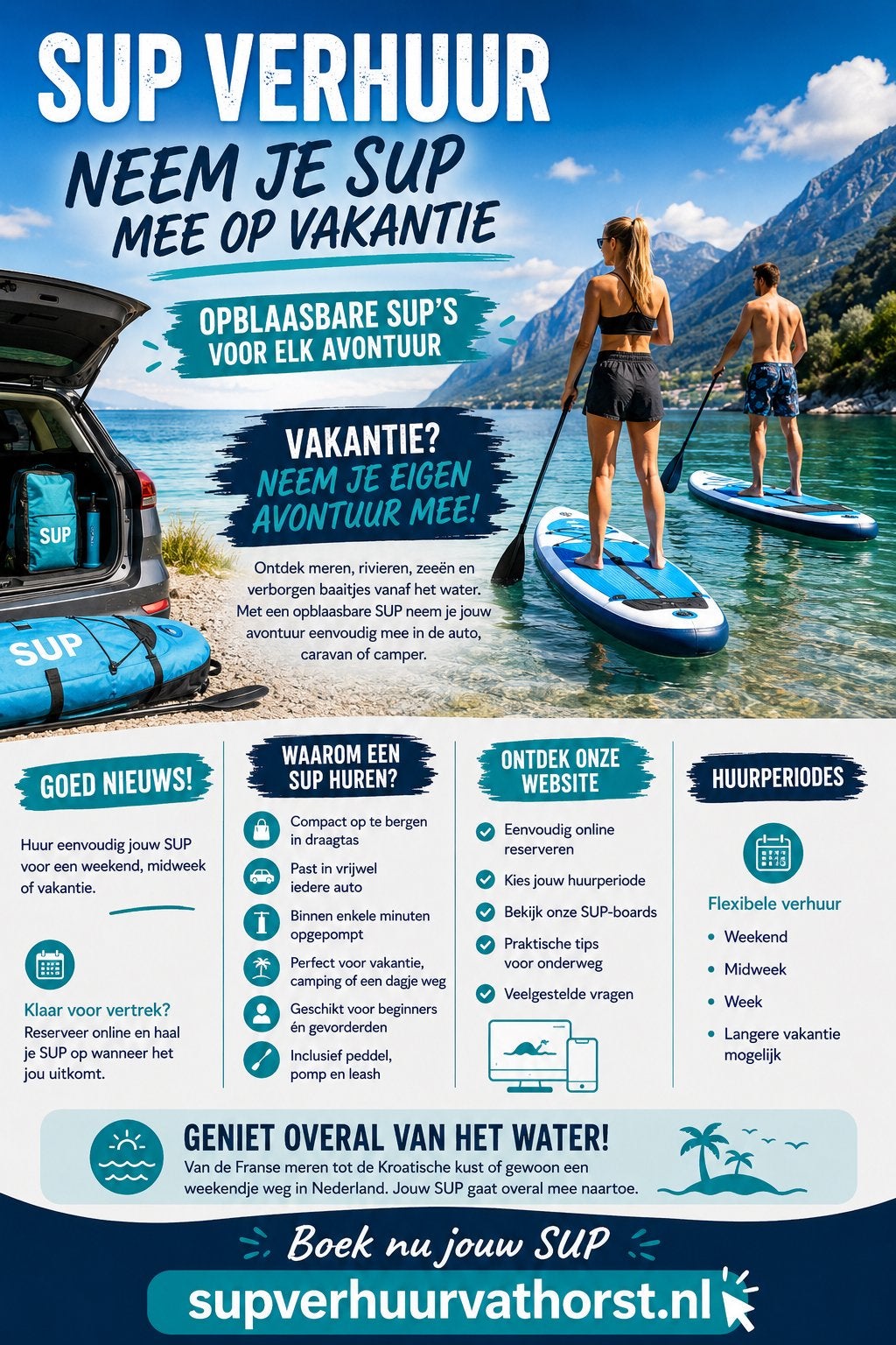 SUP huren voor UW vakantie!!!, Ophalen, Zo goed als nieuw, SUP-boards