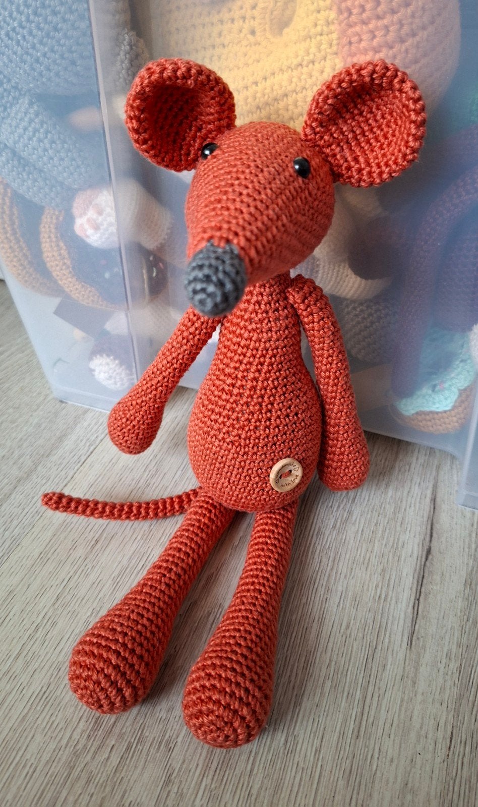 Schattig handgemaakt gehaakt muisje, Oranje, Muis, Handgemaakt, Nieuw