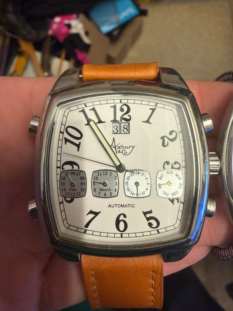astbury&co automatic horloge, Sieraden, Tassen en Uiterlijk, Horloges | Heren, Ophalen of Verzenden, Leer, Overige merken