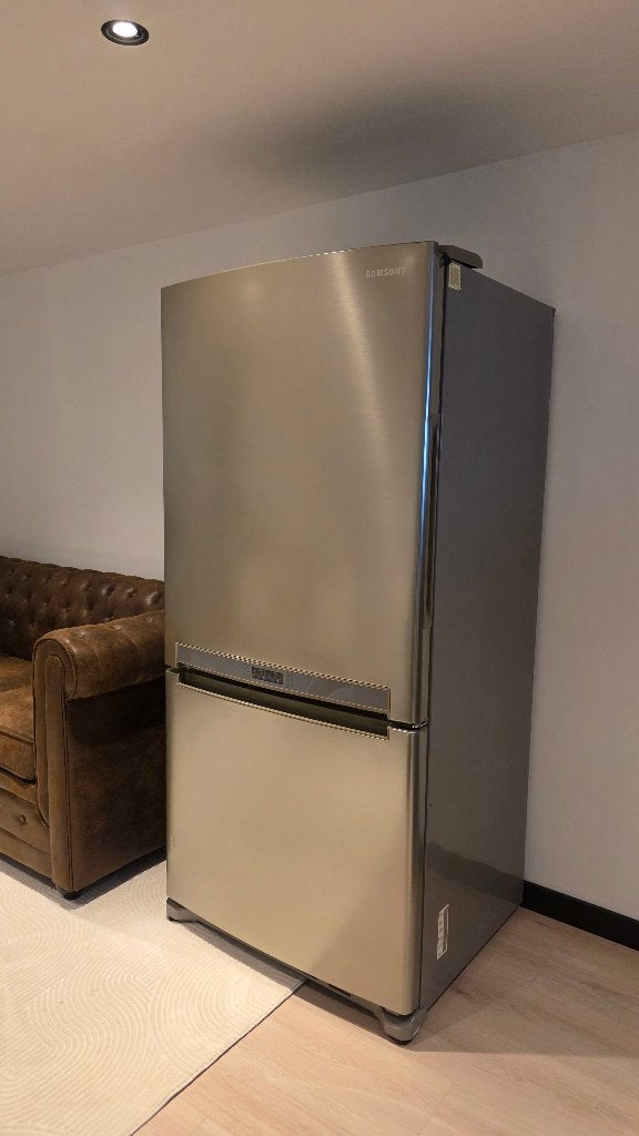 Samsung koel-vriescombinatie zilver, Ophalen, Gebruikt, 200 liter of meer, 60 cm of meer