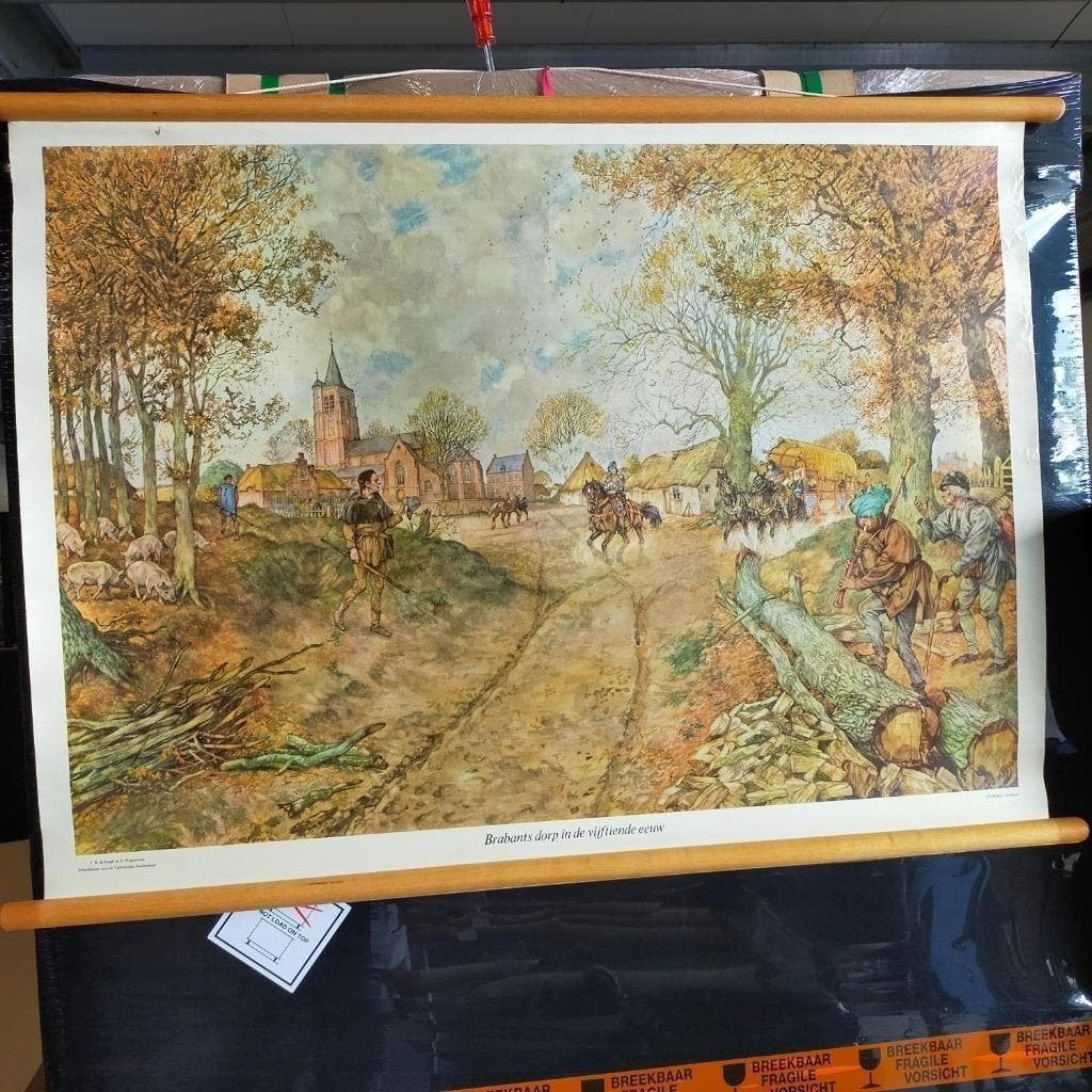 Oude landkaarten schoolkaart landkaart op linnen  Vintage, Boeken, Atlassen en Landkaarten, Landkaart, 1800 tot 2000, Nederland