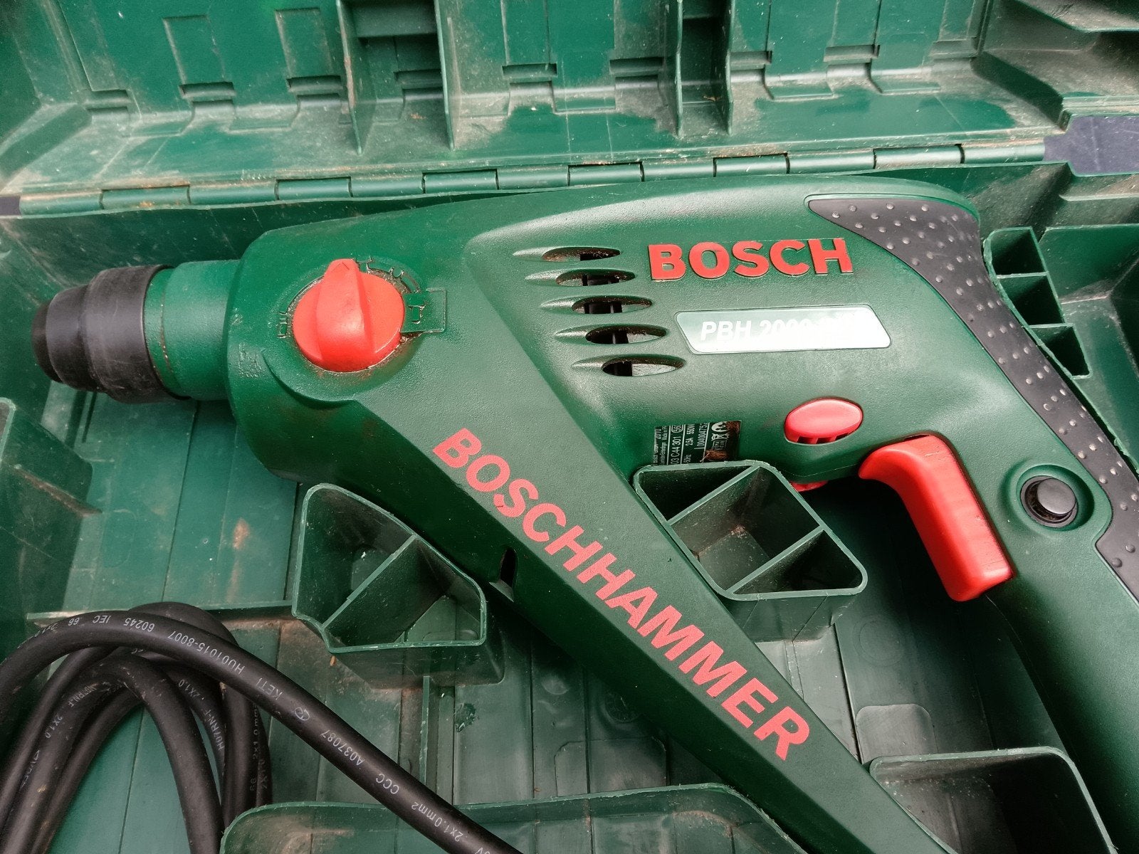 Bosch PBH 2000 RE Boorhamer in Koffer, Ophalen, Boor- en/of Breekhamer, Variabele snelheid, Gebruikt