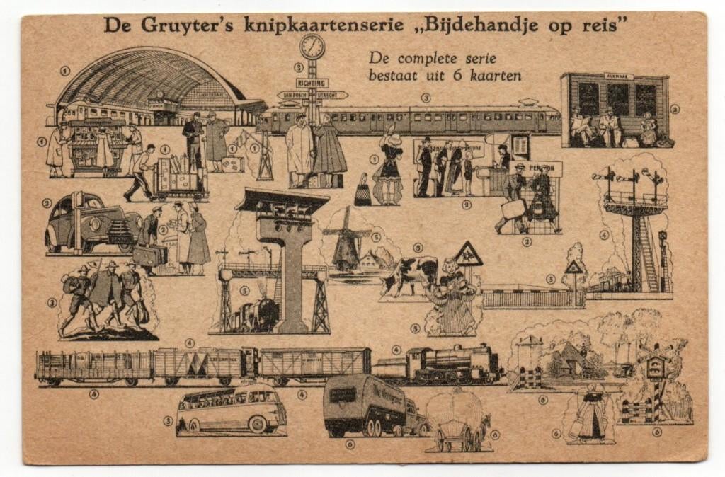De Gruyter's knipkaartenserie Bijdehandje op reis, Ophalen, 1940 tot 1960