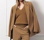 Studio Anneloes Sofia blazer caramel bonded travelstof mt L, Kleding | Dames, Overige kleuren, Maat 42/44 (L), Ophalen of Verzenden