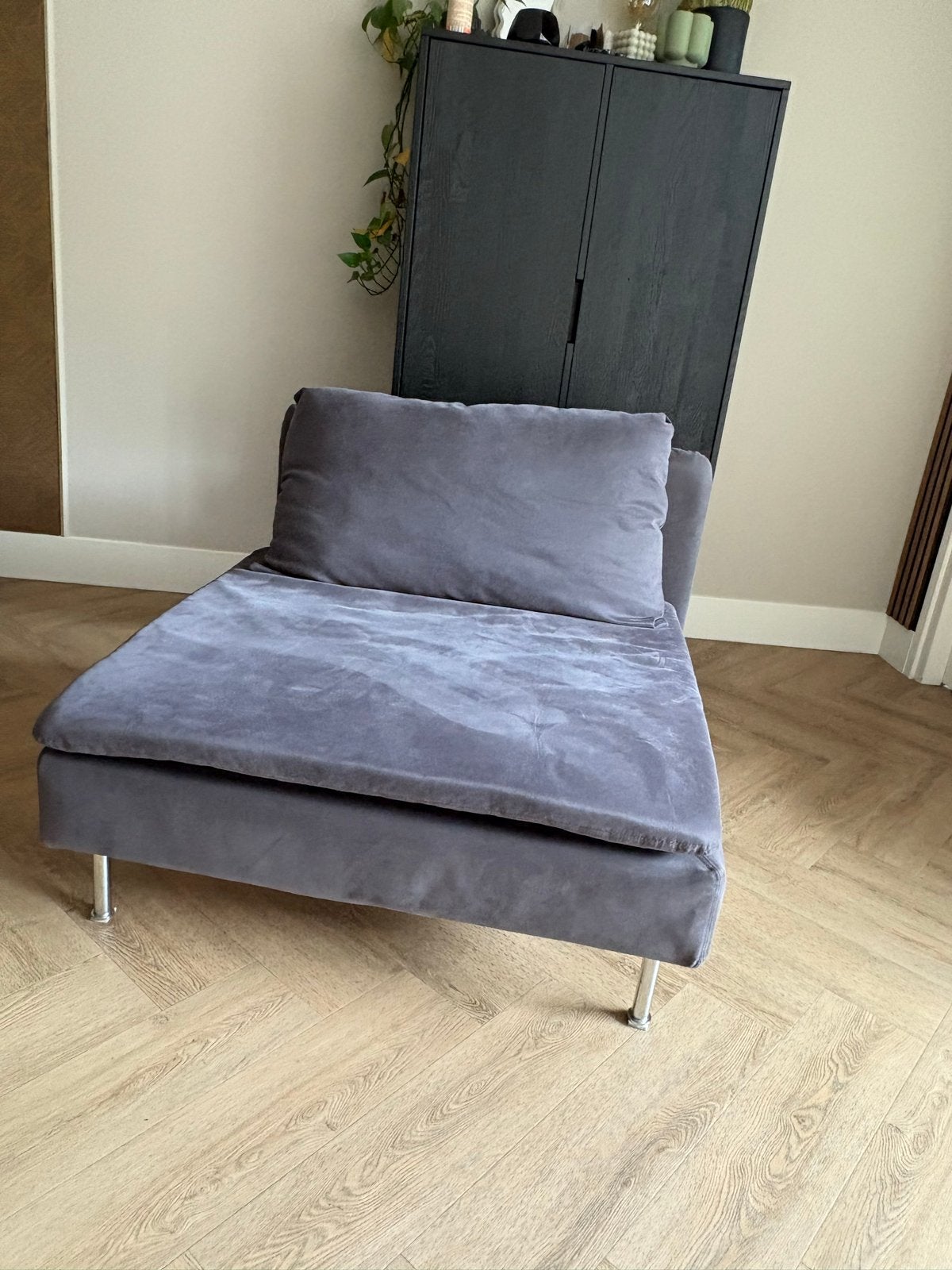 Comfortabele grijze chaise longue, Ophalen, Gebruikt, Eén, Stof