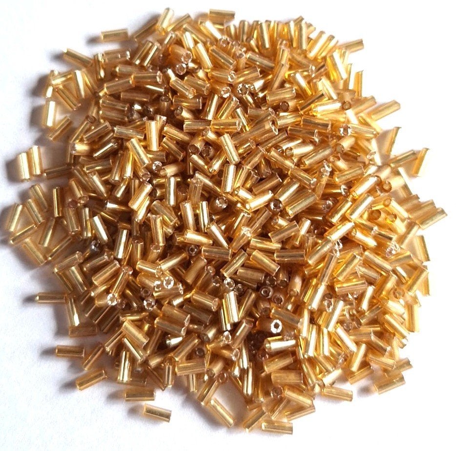 Goudkleur glas buisjes kralen 5 mm, Verzenden, Nieuw, Kraal