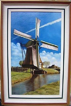 OLIEVERF OP LINNEN * AARLANDERVEEN MOLEN *, Ophalen of Verzenden