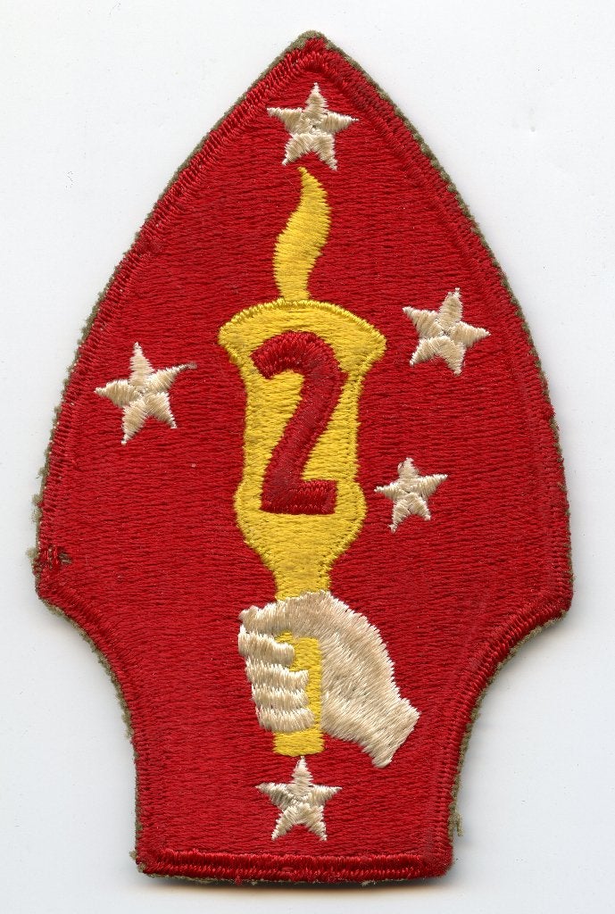 WO2 US 2nd Marine Division Patch (2), Verzenden, Landmacht, Amerika, Embleem of Badge