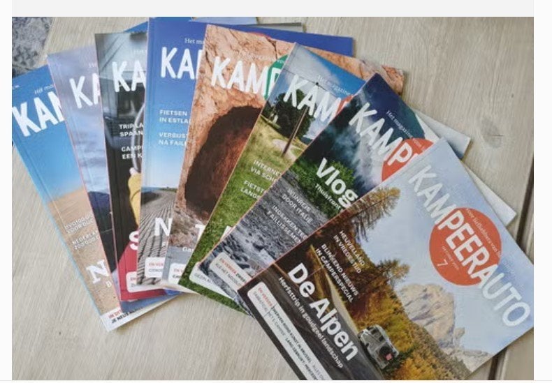 8 x Kampeerauto, Boeken, Tijdschriften en Kranten, Ophalen of Verzenden, Zo goed als nieuw, Sport en Vrije tijd