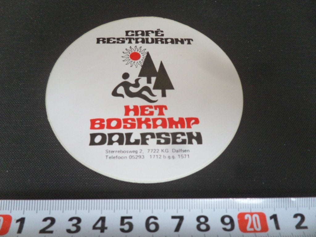 sticker Dalfsen HET BOSKAMP café Restaurant sterrebosweg 2*, Ophalen of Verzenden, Zo goed als nieuw
