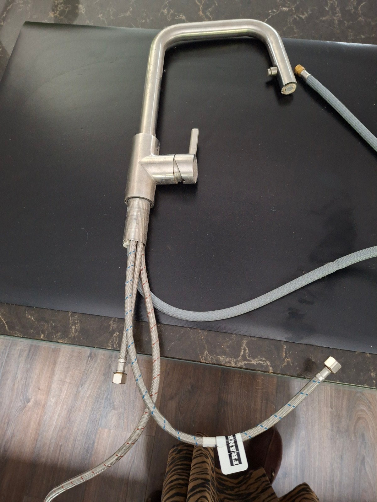 Franke keukenkraan RVS met uittrekbare handdouche, Ophalen of Verzenden, Gebruikt, Rvs, Kraan