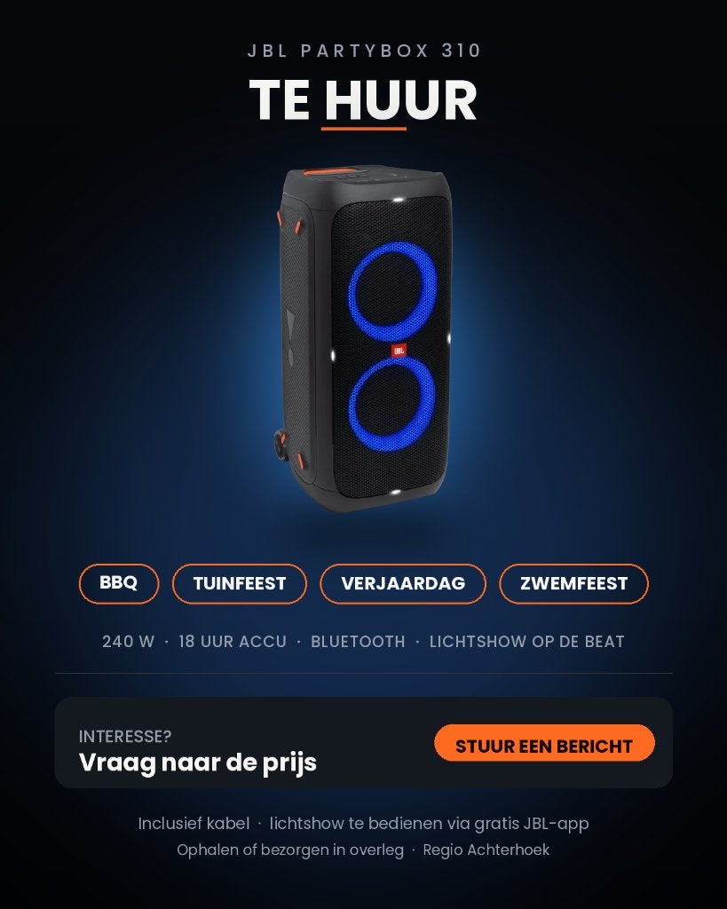 JBL 310 TE HUUR, Ophalen, Zo goed als nieuw, Overige