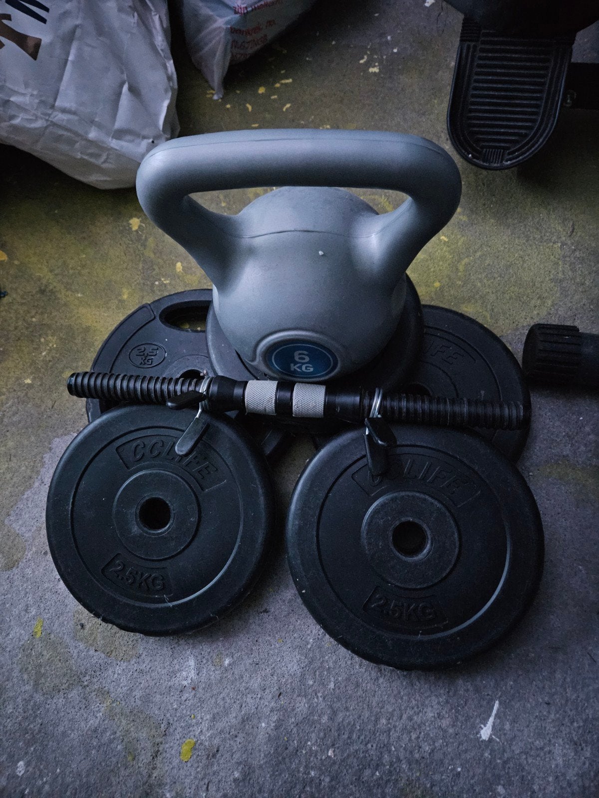 18.5kg dumbell kettlebell met halterschijven, Ophalen, Zo goed als nieuw, Armen, Dumbbell