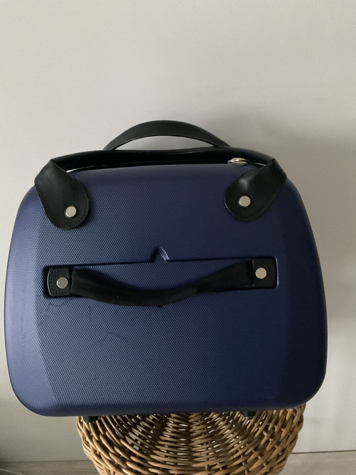 Beautycase Koffer Blauw met Handvat en Spiegel, Ophalen, Blauw, Hardcase, Zo goed als nieuw