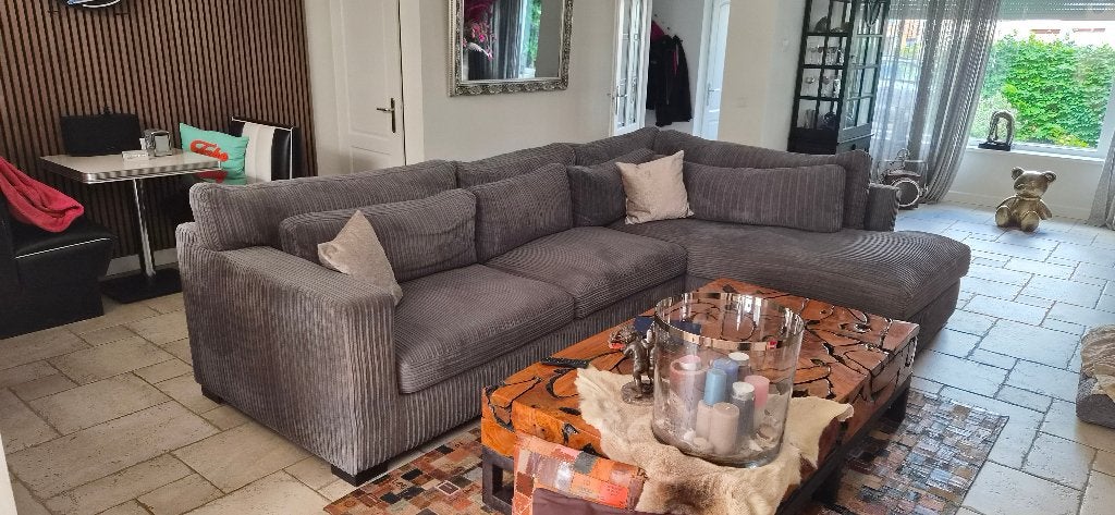 hoek bankstel, Huis en Inrichting, Banken | Bankstellen, Ophalen, Gebruikt, Ribstof, 300 cm of meer