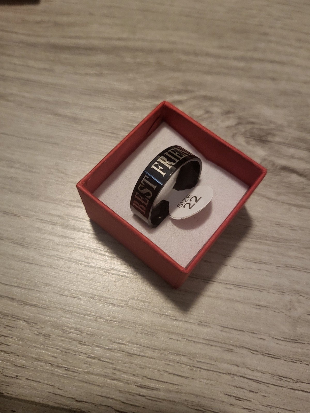 Nieuwe "Best Friend" ring, maat 22, Sieraden, Tassen en Uiterlijk, Ringen, 20 of groter, IJzer of Staal, Zwart, Nieuw