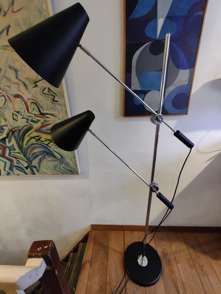 Kare Design Vloerlamp met Twee Verstelbare Spots, Huis en Inrichting, Lampen | Vloerlampen, Gebruikt, Modern, Industrieel, Ophalen of Verzenden