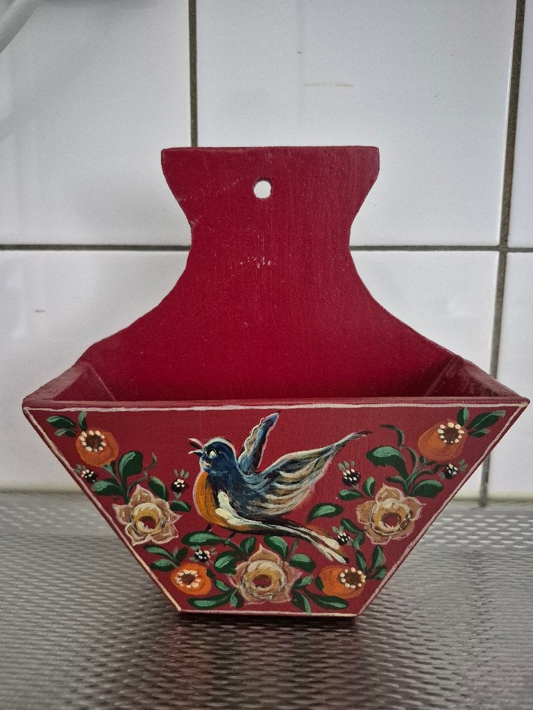 beschilderde koffiefilterhouder, Huis en Inrichting, Keuken | Keukenbenodigdheden, Hout, Ophalen of Verzenden, Rood, Overige merken