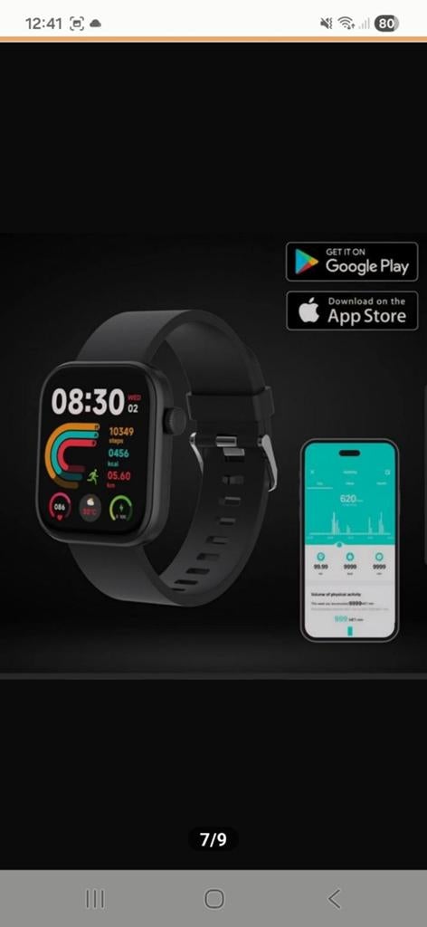 Denver SWC-1550 Bluetooth Smartwatch Zwart, Zwart, Ophalen of Verzenden, Zo goed als nieuw, Waterdicht