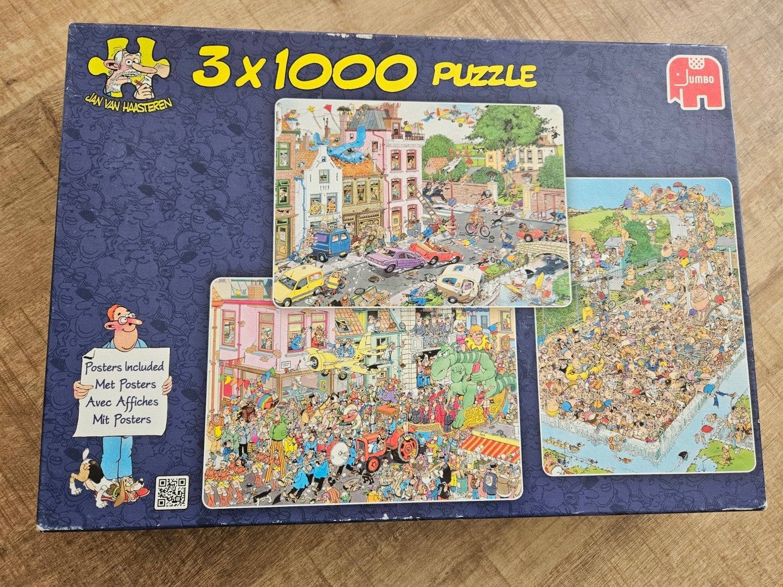Jan van Haasteren 3x1000 puzzel, Ophalen, Meer dan 1500 stukjes, Zo goed als nieuw, Legpuzzel