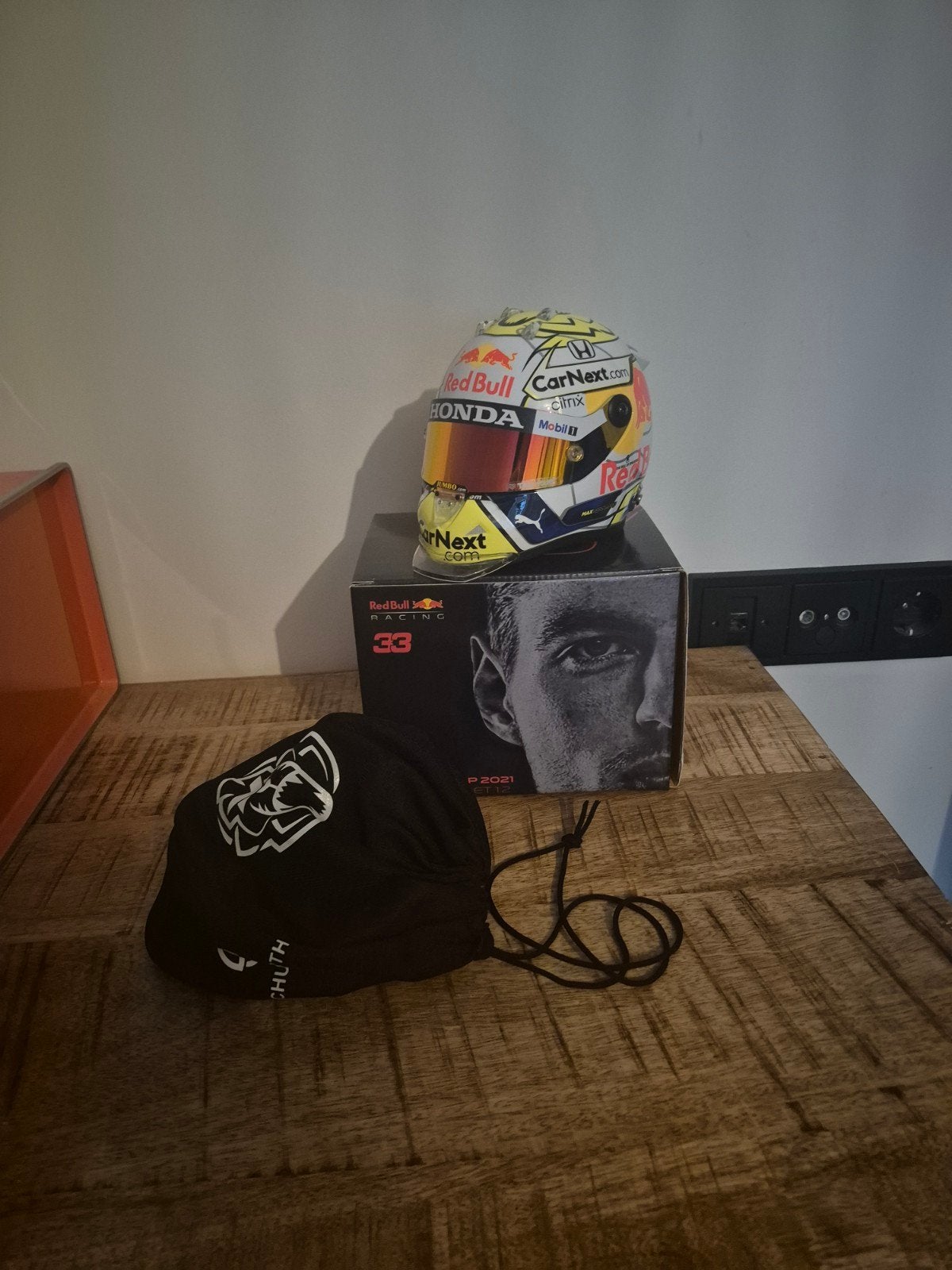 Max Verstappen helm Oostenrijk 2021 schaal 1:2, Ophalen of Verzenden, Nieuw, Auto