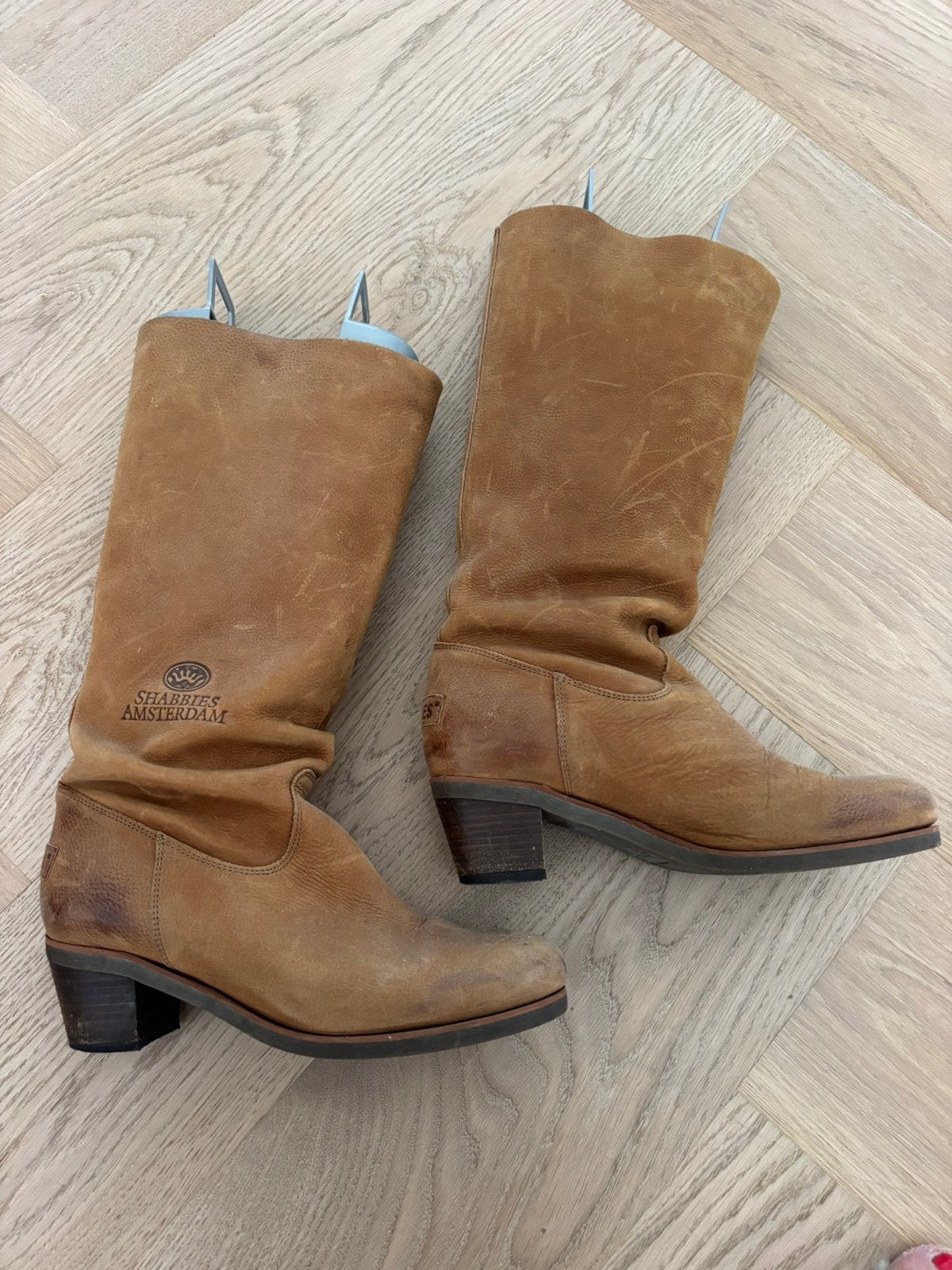 Laarzen, shabbies Amsterdam, Ophalen, Hoge laarzen, Bruin, Gedragen