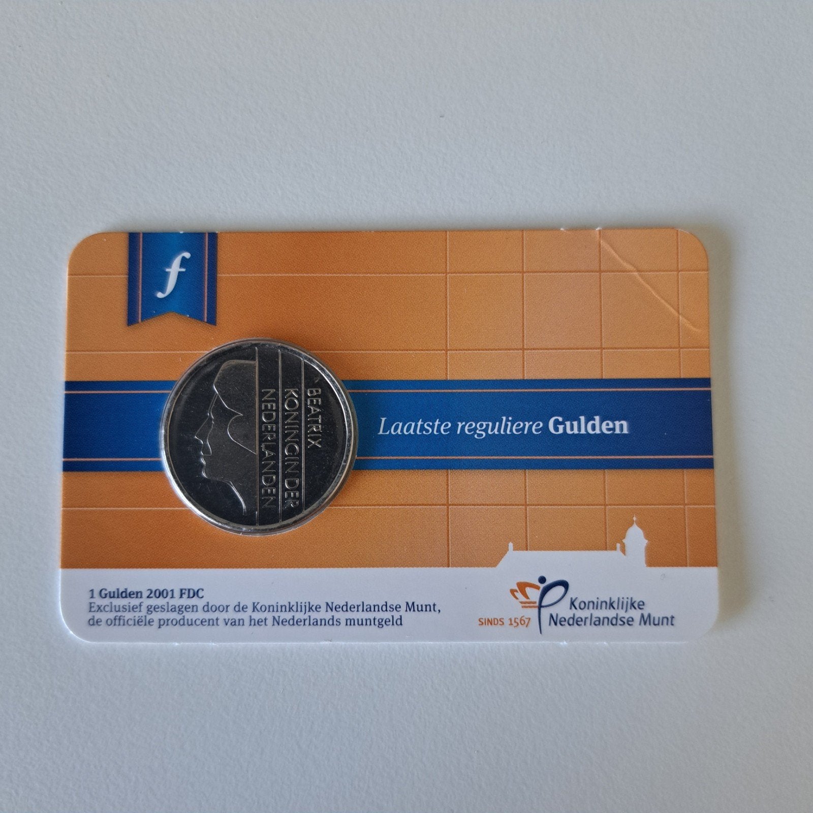 Coincard Laatste Gulden 2001, Ophalen of Verzenden, Koningin Beatrix, 1 gulden, Losse munt