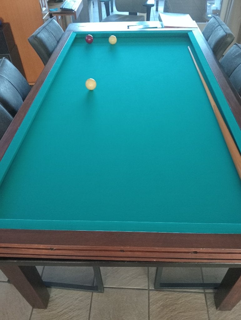 Biljarttafel met ballen, 4 keuen en scorebord, Ophalen, Gebruikt, Biljarttafel